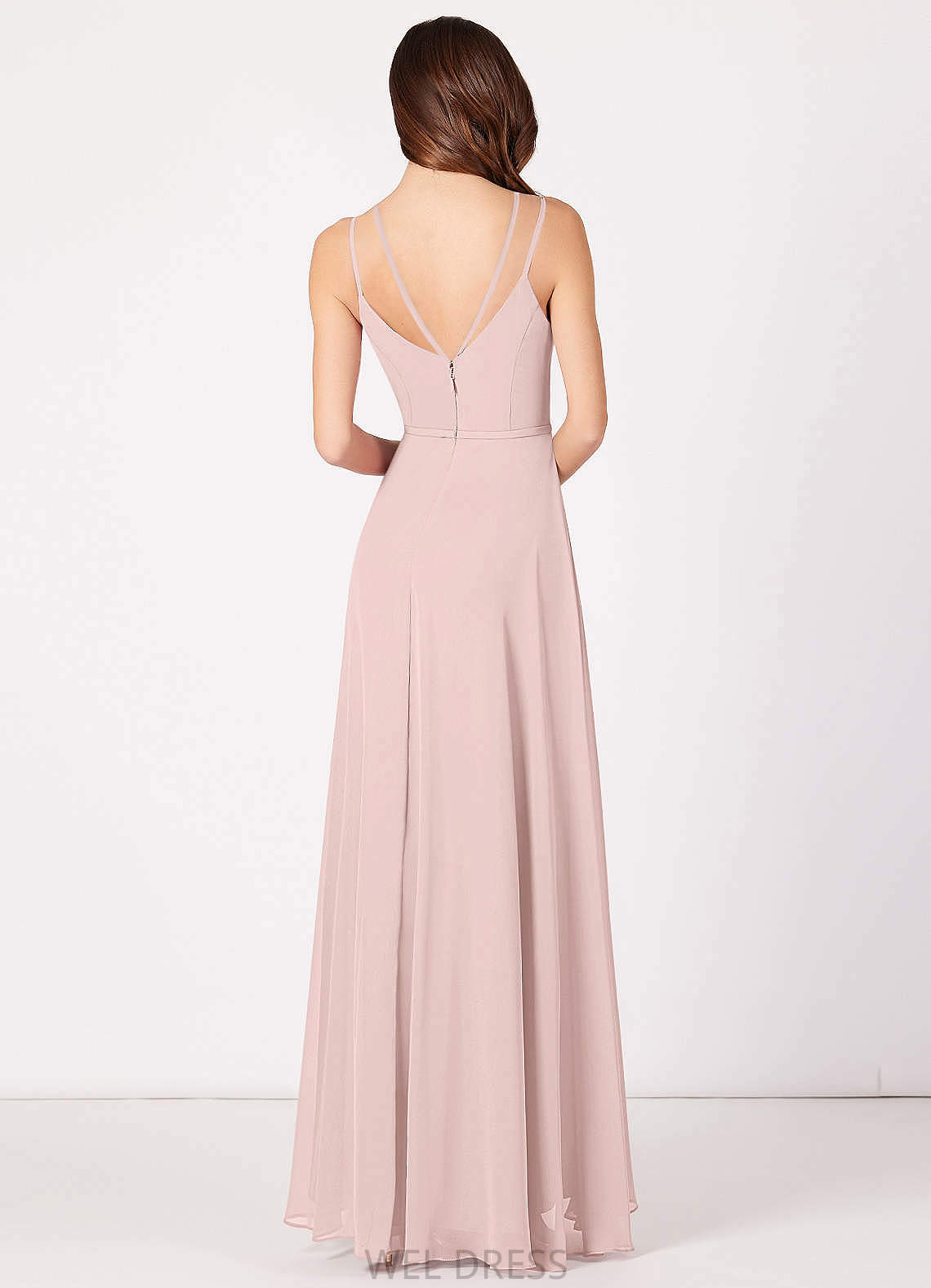 Daphne Sleeveless A-Line/Princess V-Neck Natural Waist Floor Length Bridesmaid Dresses