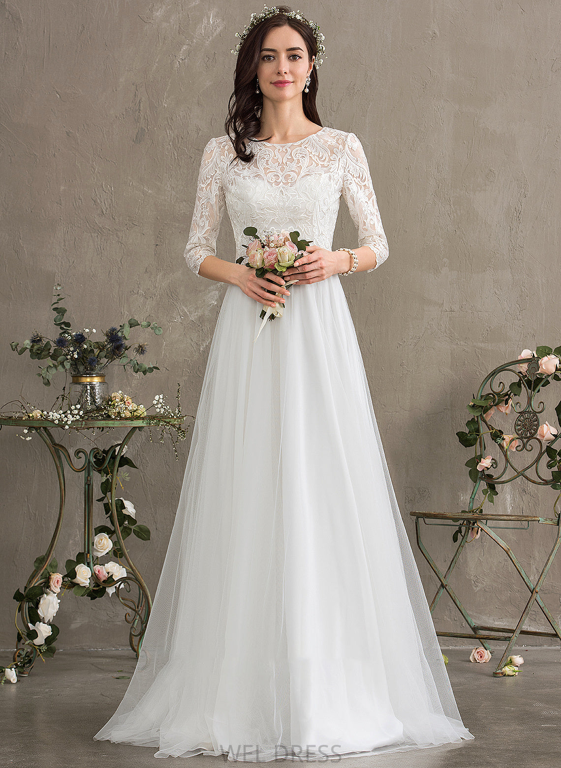 Floor-Length Wedding Dresses A-Line Nola Wedding Sweetheart Tulle Dress