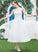 Karen Tulle Ruffle Wedding Dresses With Dress Sweetheart Tea-Length Wedding A-Line