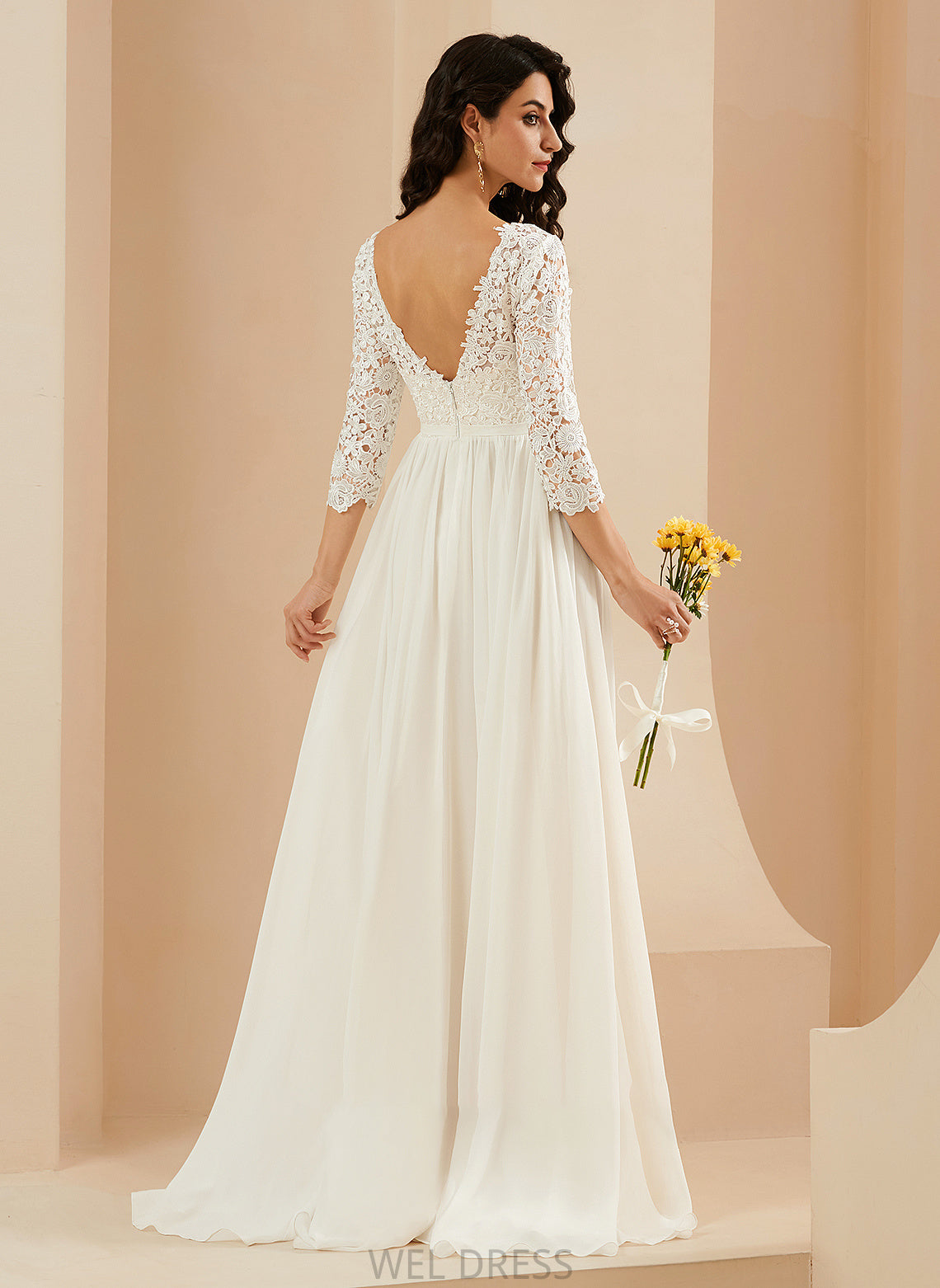 Wedding Abbigail Dress With Lace Sweep Train Wedding Dresses A-Line