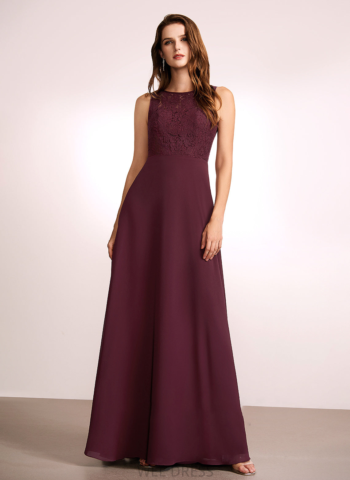 Lace Silhouette Fabric RegularStraps Floor-Length Length Sleeve Straps A-Line Summer V-Neck A-Line/Princess