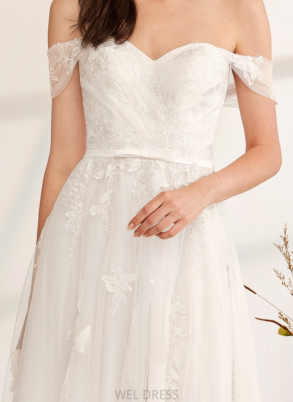 Wedding Dresses Dress A-Line Raegan Sequins Beading Wedding Floor-Length Off-the-Shoulder With