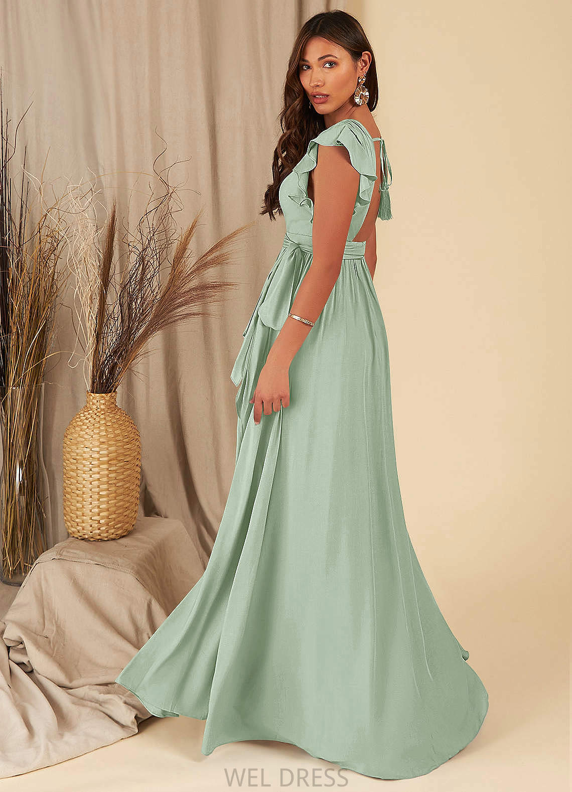 Britney Sleeveless Scoop A-Line/Princess Natural Waist Floor Length Bridesmaid Dresses