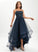 Tulle Sequins Neck Lace Prom Dresses Ball-Gown/Princess Asymmetrical Scoop With Adelaide