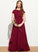 Cascading Junior Bridesmaid Dresses A-Line Floor-Length Ruffles Amiah Bow(s) Scoop Lace Neck With Appliques Chiffon