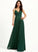 A-Line Floor-Length With Pleated Akira Prom Dresses V-neck