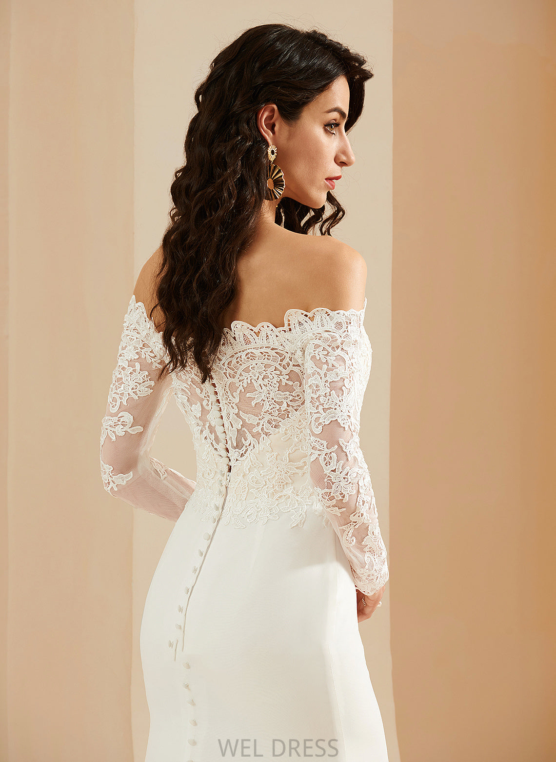 Off-the-Shoulder Dress Trumpet/Mermaid Jaslyn Wedding Lace With Wedding Dresses Court Train