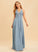 A-Line Length SplitFront V-neck Floor-Length Fabric Lace Silhouette Neckline Embellishment Daisy Floor Length Bridesmaid Dresses