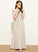 A-Line Amirah With Floor-Length Junior Bridesmaid Dresses Ruffles V-neck Cascading Chiffon