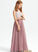V-neck A-Line Floor-Length Junior Bridesmaid Dresses Lace Chiffon Mariyah