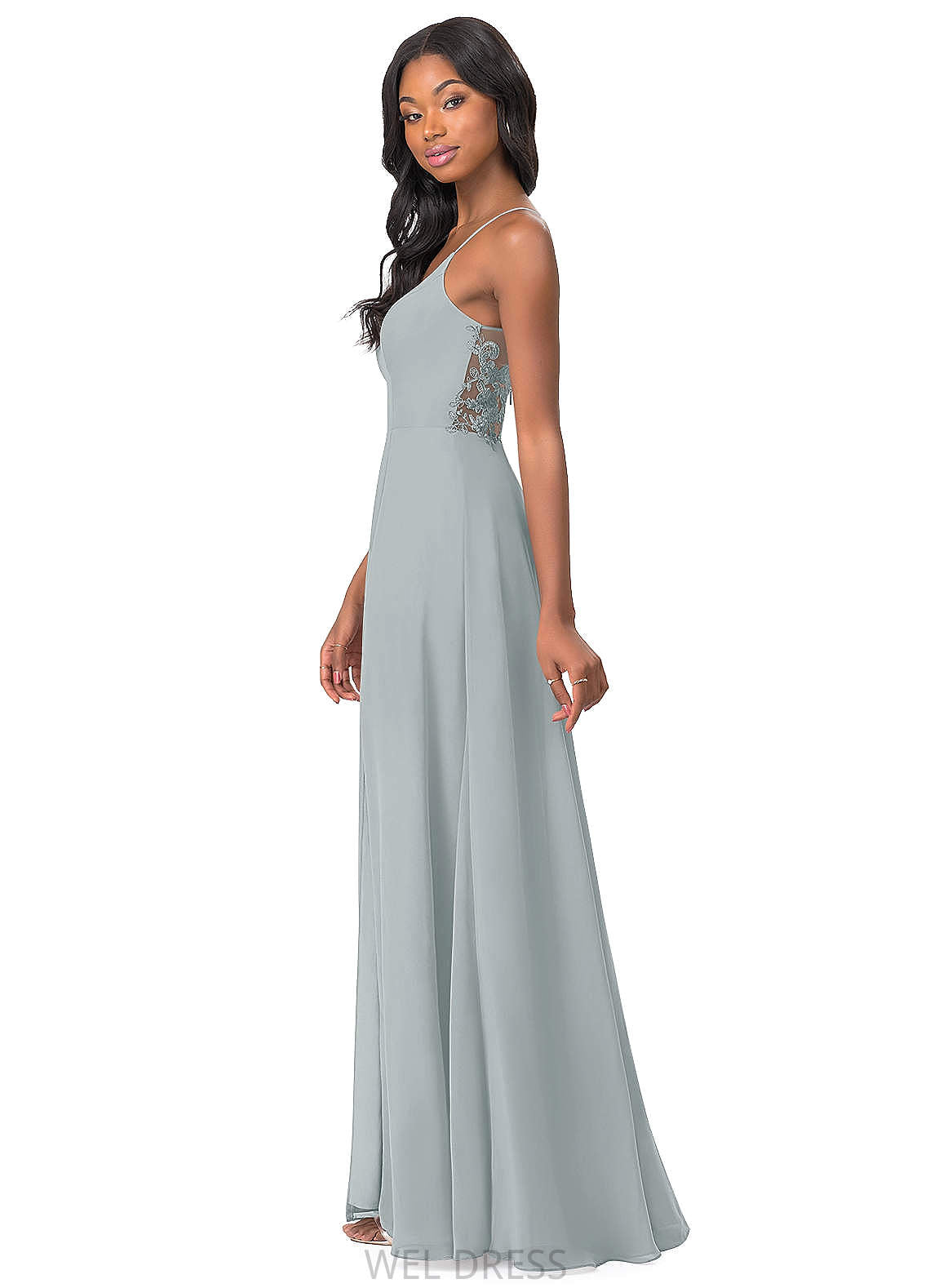 Anne A-Line/Princess Natural Waist Off The Shoulder Sleeveless Floor Length Bridesmaid Dresses
