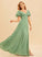 Neckline A-Line Silhouette Embellishment Floor-Length V-neck Length SplitFront Fabric Ruffle Elvira Natural Waist Bridesmaid Dresses