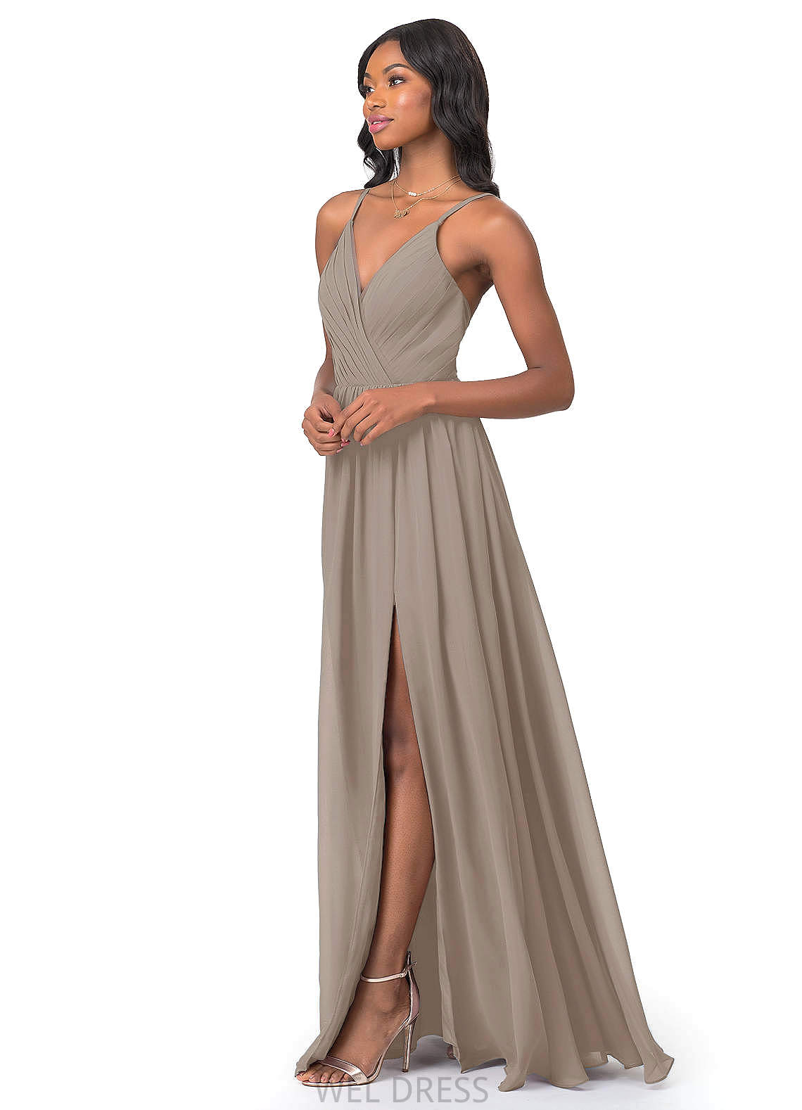 Amirah High Low A-Line/Princess Sleeveless Natural Waist Halter Bridesmaid Dresses