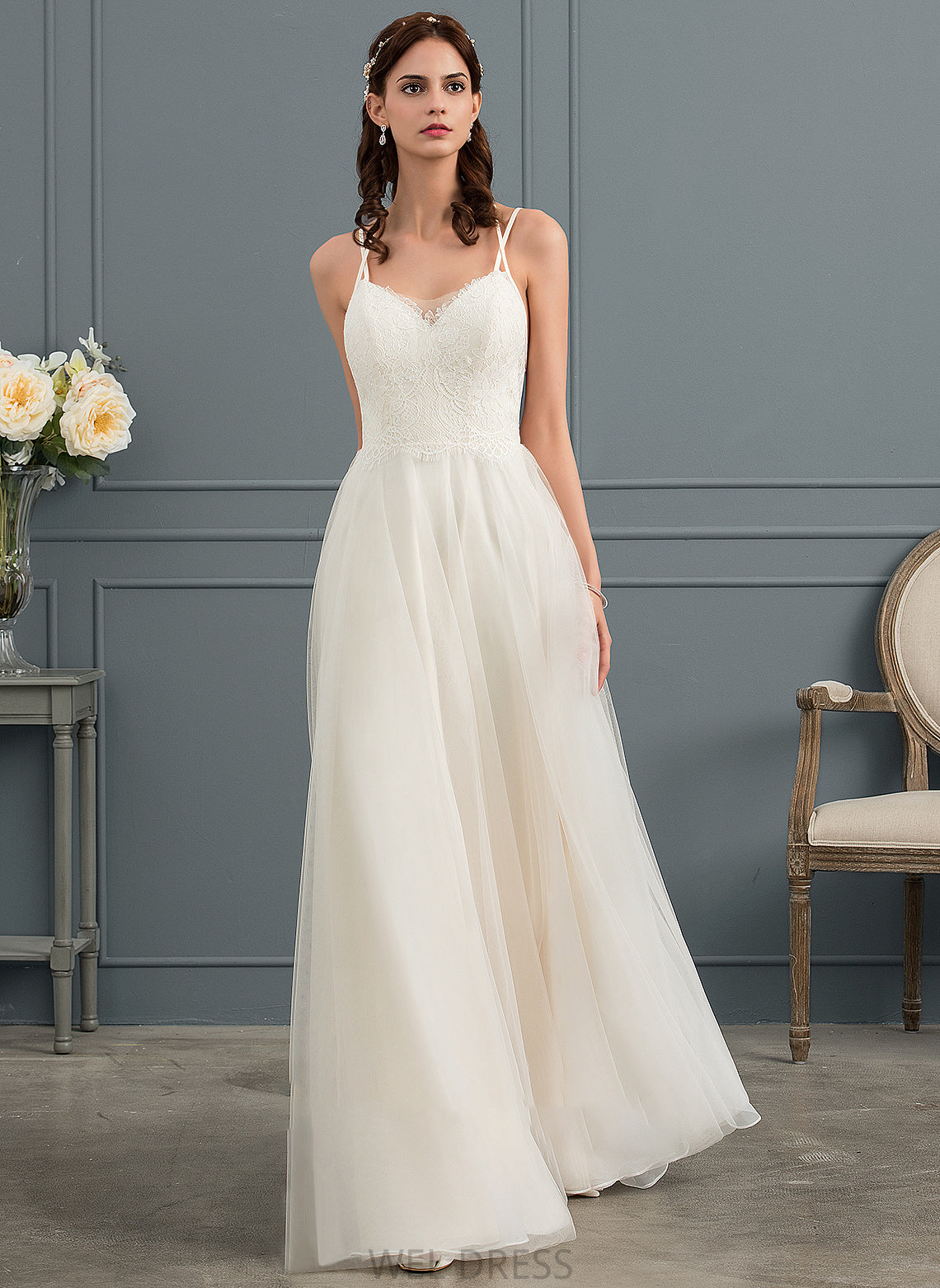 A-Line Tulle Wedding Wedding Dresses Floor-Length Sweetheart Dress Allisson