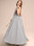 Heaven Ruffle A-Line Scoop Floor-Length Bow(s) With Junior Bridesmaid Dresses Chiffon Neck