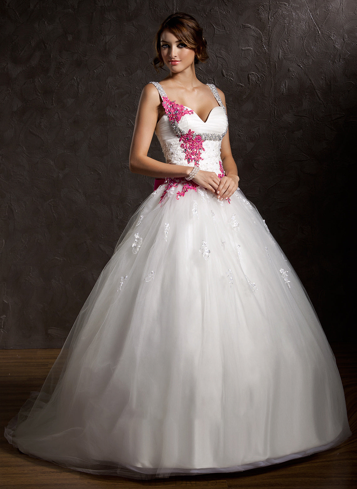 Lace Ruffle Chapel Ball-Gown/Princess Wedding Dresses Dress Sweetheart Wedding Train Appliques Tulle With Bow(s) Kaia