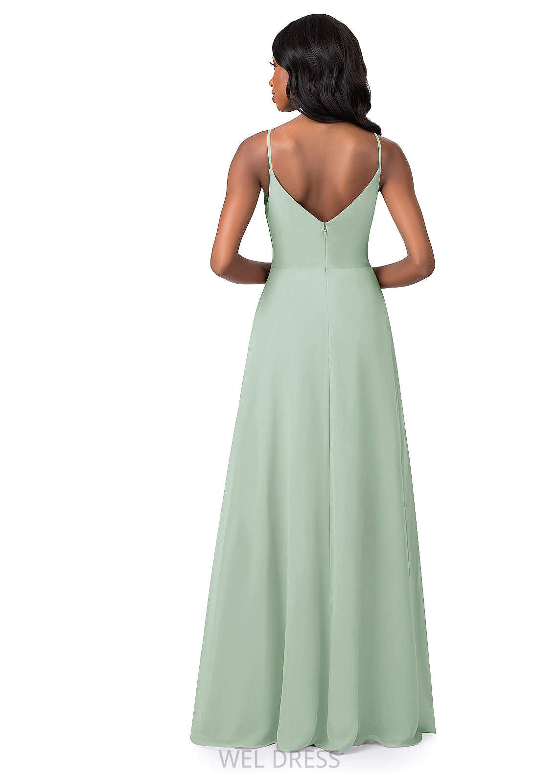 Uerica Natural Waist V-Neck A-Line/Princess Sleeveless Floor Length Bridesmaid Dresses