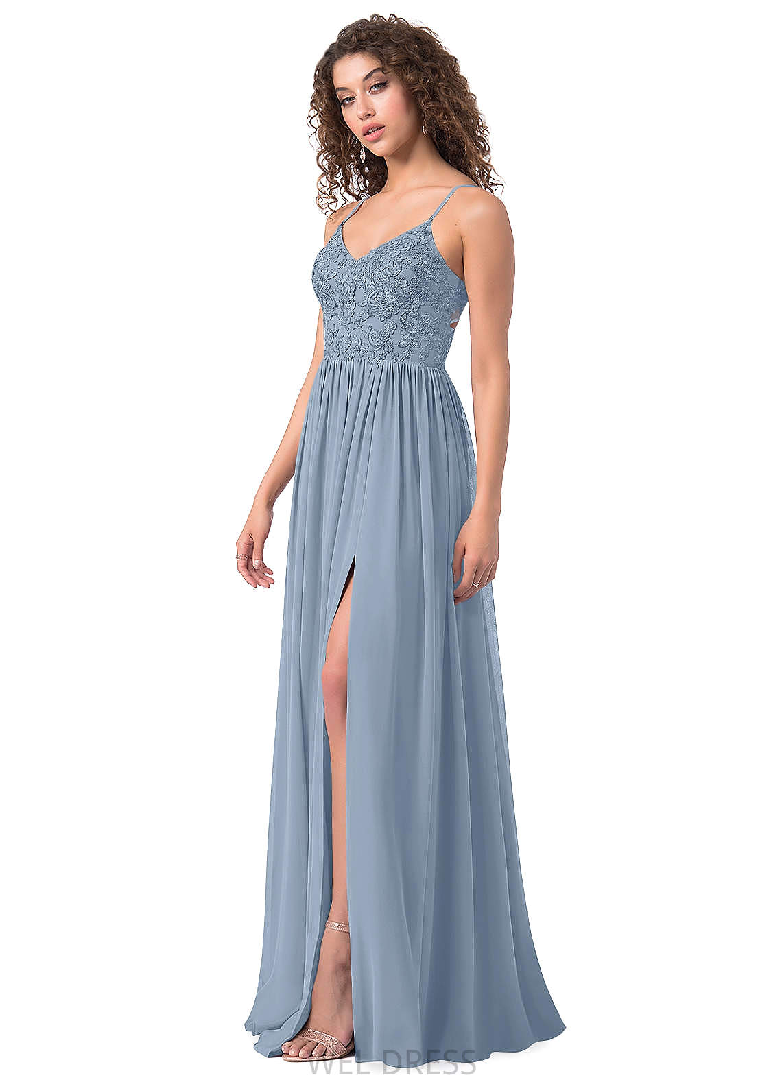 Kathryn Floor Length Natural Waist V-Neck A-Line/Princess Sleeveless Bridesmaid Dresses