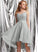 Lily V-neck Asymmetrical A-Line With Beading Prom Dresses Chiffon