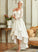 Wedding A-Line Satin Wedding Dresses Asymmetrical V-neck Dress Lace Kaylyn