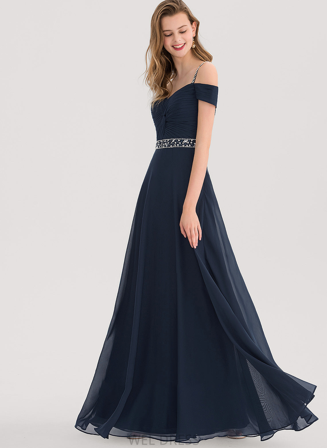 Sequins Beading With Chiffon Kaylyn A-Line Sweetheart Floor-Length Prom Dresses
