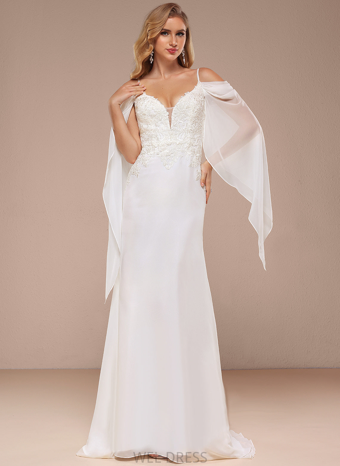 Chiffon Train Dress Cold Reina Sweep Wedding Trumpet/Mermaid Lace Shoulder Wedding Dresses