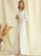 With Split V-neck Wedding Dresses Ava Floor-Length Chiffon Front Dress A-Line Wedding