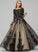 Tulle Floor-Length Neck Scoop Prom Dresses Sierra Beading With Ball-Gown/Princess