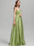 Floor-Length Prom Dresses Ball-Gown/Princess Strapless Pockets Satin Front With Split Ana