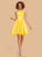Scoop Homecoming Dresses Satin Homecoming Short/Mini Aubree Neck A-Line Dress