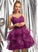 V-neck Tulle Ball-Gown/Princess Tiffany Short/Mini Prom Dresses