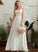 With A-Line Dress Split V-neck Wedding Beading Edith Floor-Length Wedding Dresses Front