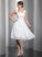 Macy Homecoming Appliques Neckline With Square Dress Chiffon Ruffle Beading A-Line Knee-Length Lace Homecoming Dresses