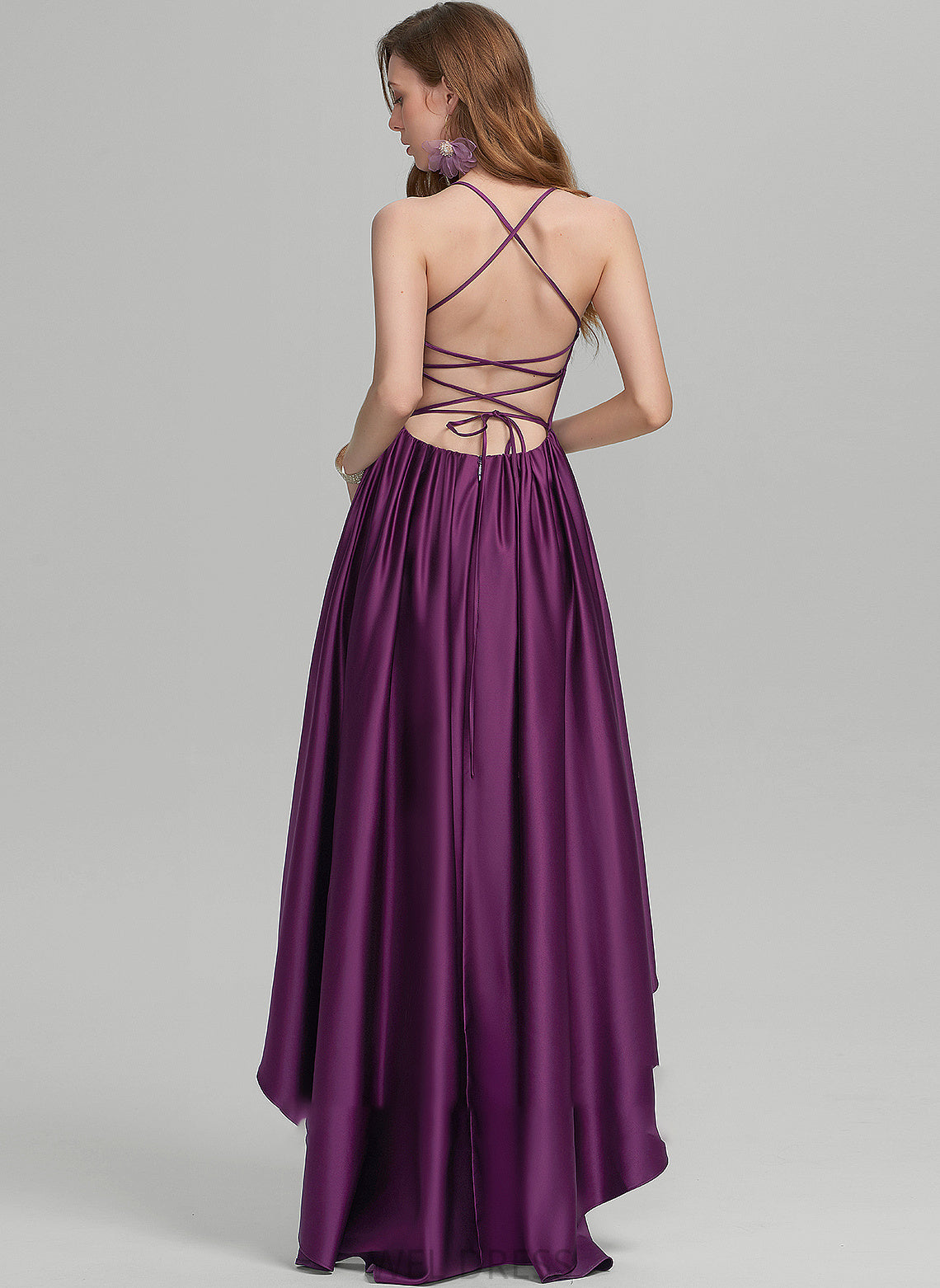 Square Prom Dresses Moriah Asymmetrical Satin Ball-Gown/Princess Neckline