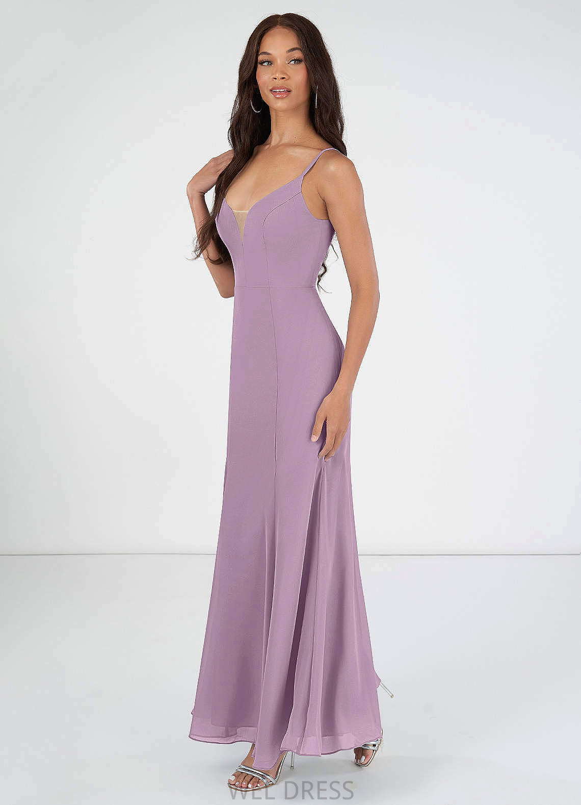 Aaliyah Natural Waist Sleeveless Floor Length A-Line/Princess Spaghetti Staps Bridesmaid Dresses
