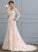 Court Wedding Dress Wedding Dresses Train Destiney V-neck Trumpet/Mermaid Tulle Lace