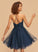 Scoop With A-Line Lace Tulle Stephanie Homecoming Homecoming Dresses Neck Sequins Dress Short/Mini