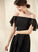 Fabric Length Silhouette Embellishment CascadingRuffles Asymmetrical Off-the-Shoulder Neckline A-Line Kenzie Natural Waist Floor Length