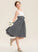 Flower(s) A-Line Junior Bridesmaid Dresses Ruffle Knee-Length Scoop With Chiffon Neck Courtney