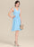 Ruffle Neckline V-neck Length Silhouette Knee-Length Fabric A-Line Embellishment Amber A-Line/Princess V-Neck
