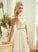 Scoop Lace With Tulle Train Amber Wedding Sweep Lace Ruffle Neck Wedding Dresses Dress A-Line