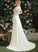 A-Line Lace V-neck With Dress Wedding Dresses Wedding Mira Floor-Length