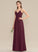 A-Line Ruffle V-neck Lace With Floor-Length Chiffon Shaylee Prom Dresses