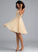 Homecoming Katherine Neckline Dress Sequins A-Line Beading With Knee-Length Square Homecoming Dresses Chiffon