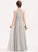 Floor-Length Scoop Neck Ruffle A-Line With Lace Junior Bridesmaid Dresses Kiley Chiffon
