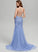 Train Square Sequins Neckline Prom Dresses Sweep Haylee Tulle Trumpet/Mermaid With