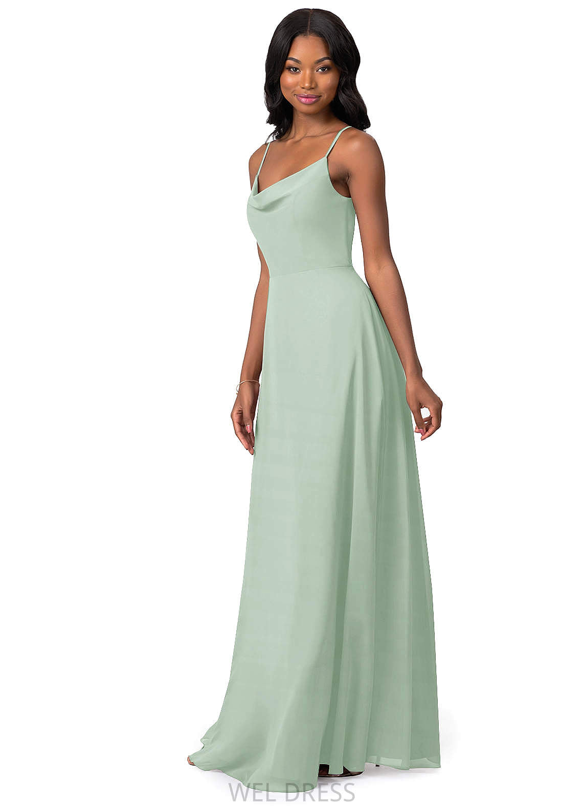 Uerica Natural Waist V-Neck A-Line/Princess Sleeveless Floor Length Bridesmaid Dresses