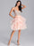 With Knee-Length Homecoming V-neck Sequins Brooklynn Homecoming Dresses Beading Dress Tulle Ball-Gown/Princess