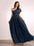 Fabric One-Shoulder Neckline Floor-Length Ruffle Length Embellishment A-Line Silhouette Eliana Straps A-Line/Princess