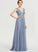 Prom Dresses Kaylah Tulle Front Floor-Length With Split Sequins V-neck A-Line
